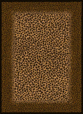 Leopard Skin Black Animals 5' 3" x 7' 2" Rectangle Area Rug K882887