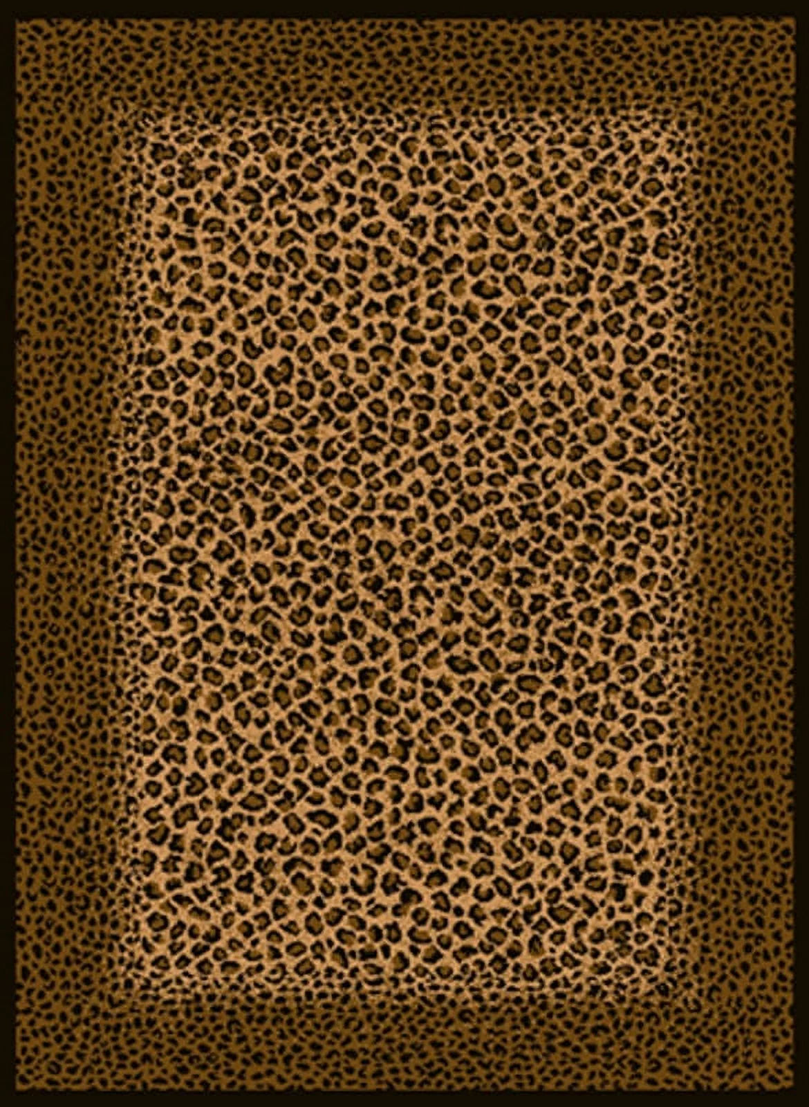 Leopard Skin Black Animals 5' 3" x 7' 2" Rectangle Area Rug K882887