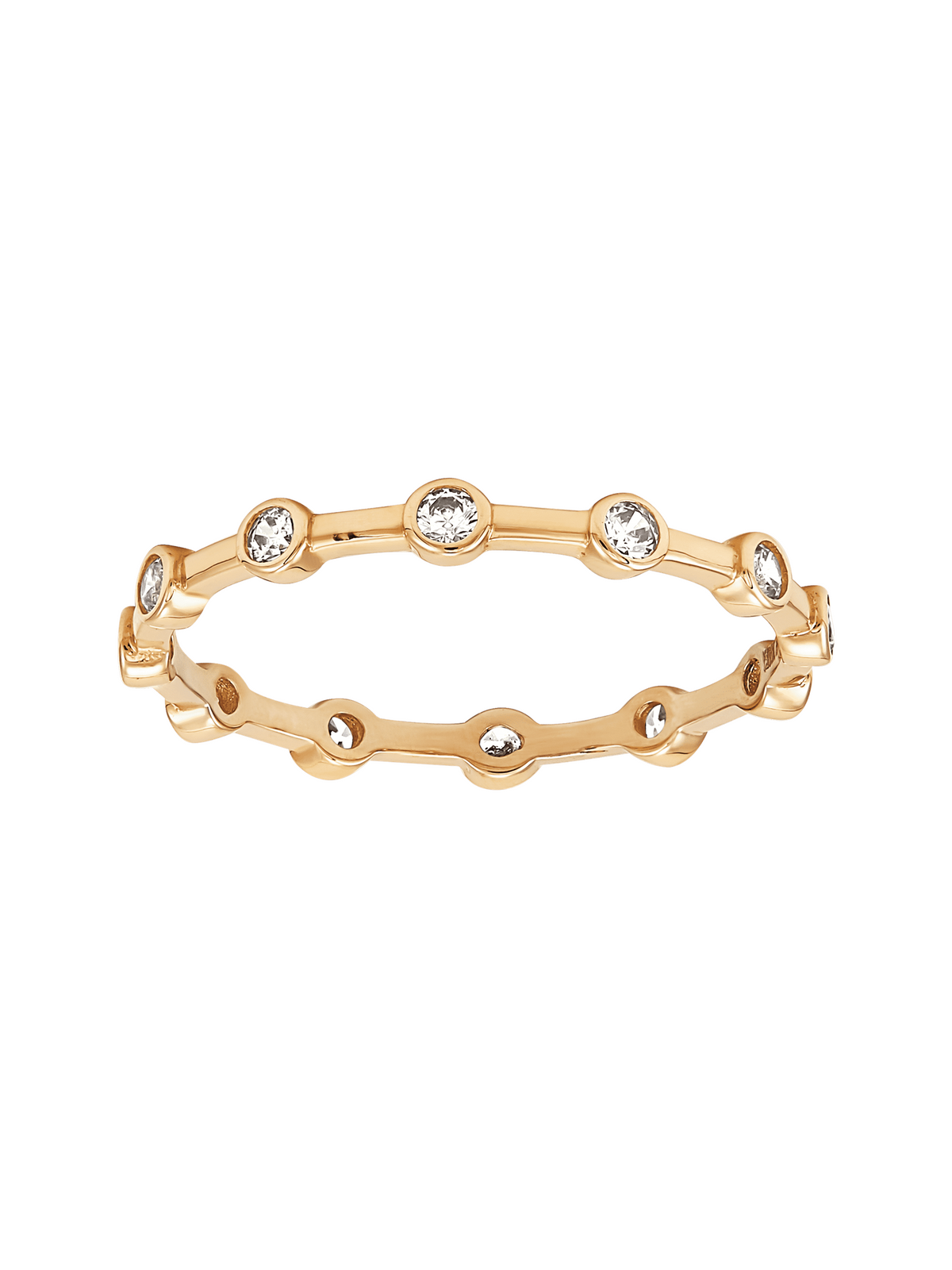 14kt Yellow Gold Cubic Zirconia Rosary Ring E20794