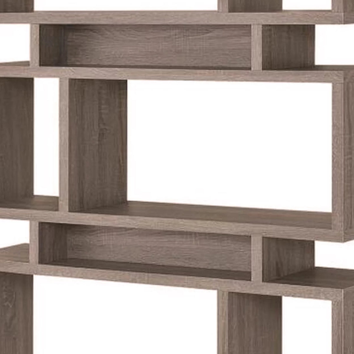 3-tier Geometric Bookcase Weathered Grey F504944