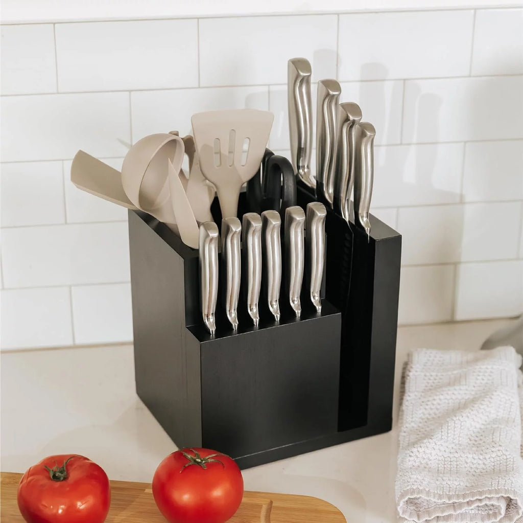 Bamboo Magnetic Knife Block and Cooking Utensil Holder T761354