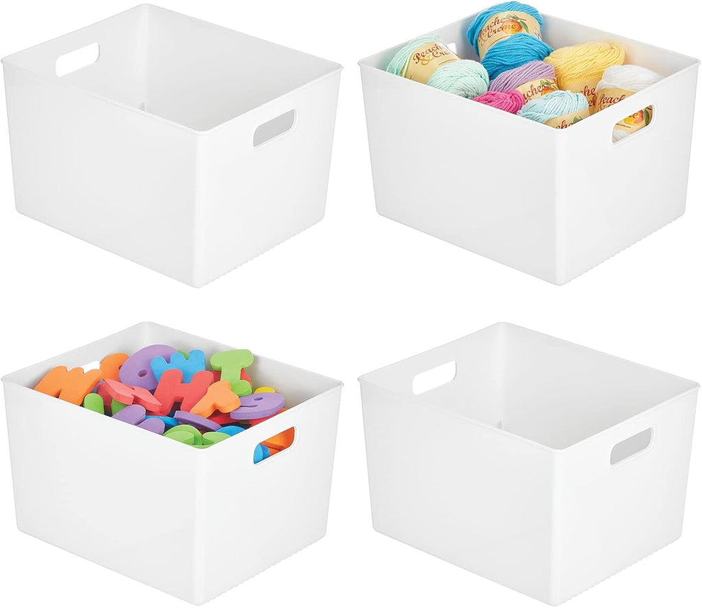 White 4 Pack Plastic Storage Organizer Bin P418501