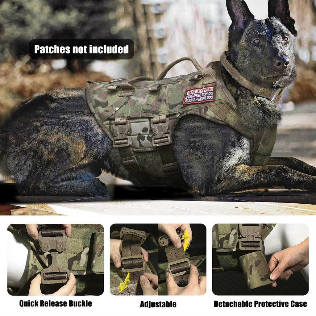 Tactical Dog Harness Adjustable Padded MOLLE Vest K631529