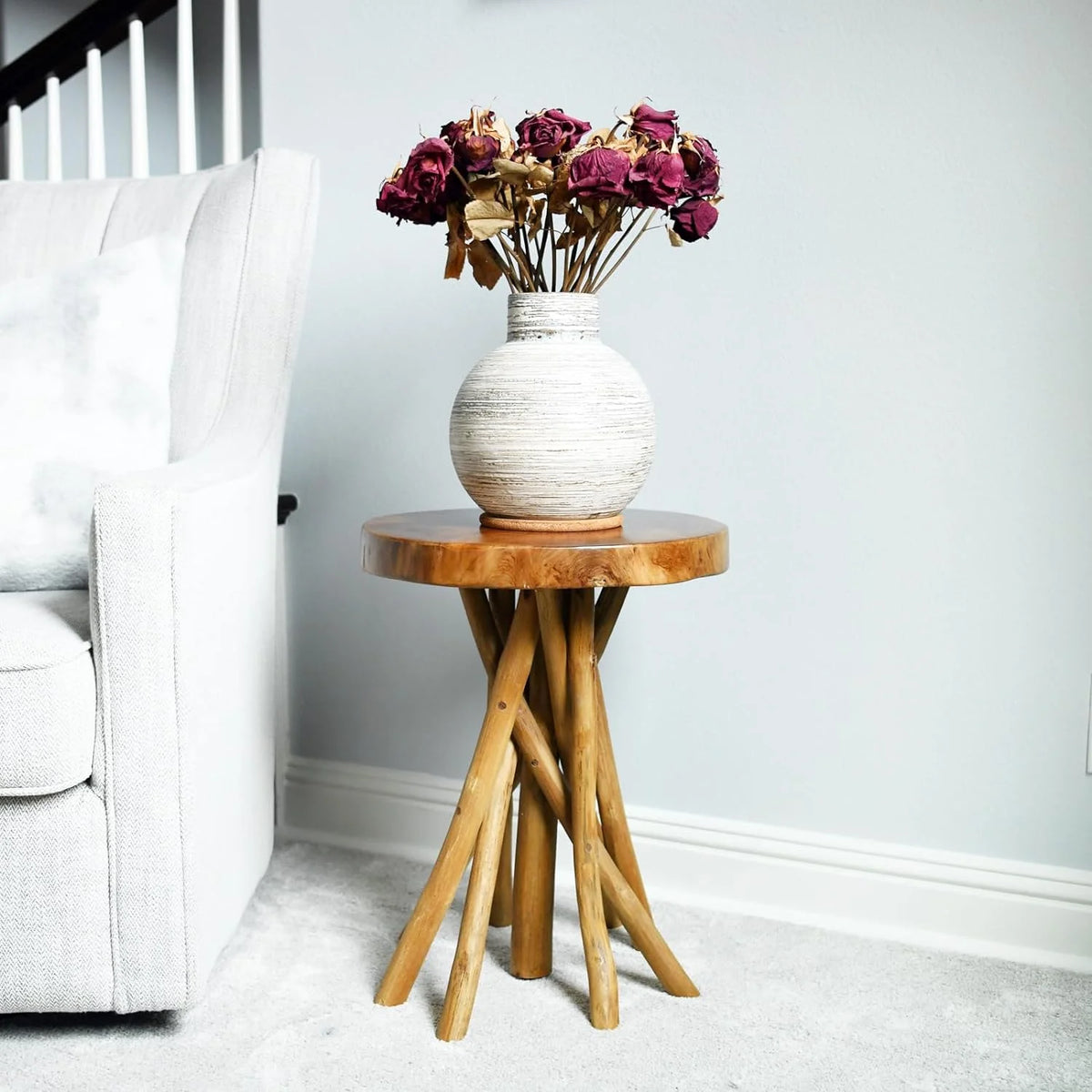 Teak Wood End Table Y168622