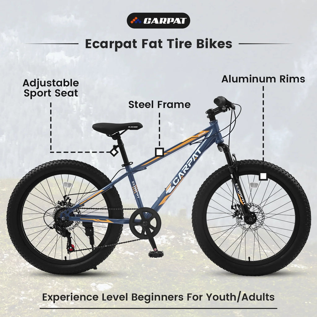 Green 24 inch Fat Tire Mountain Bike C409