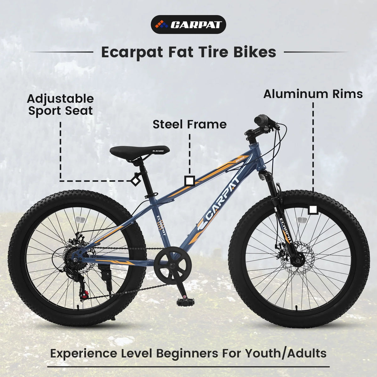 Green 24 inch Fat Tire Mountain Bike C409