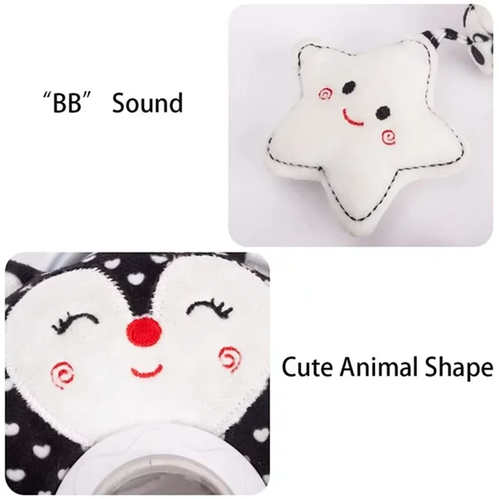 Black and White High Contrast Soft Plush Baby Rattle Toy (Fox) M899
