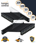 Black Heavy Duty Plastic Pants & Skirt Hangers with Clips, 50 Pack Y41232
