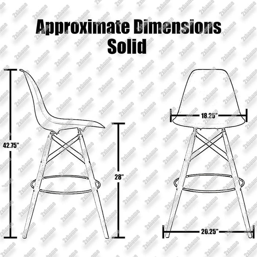 Blue 28" Plastic Bar Stool with Wood Legs Q35879