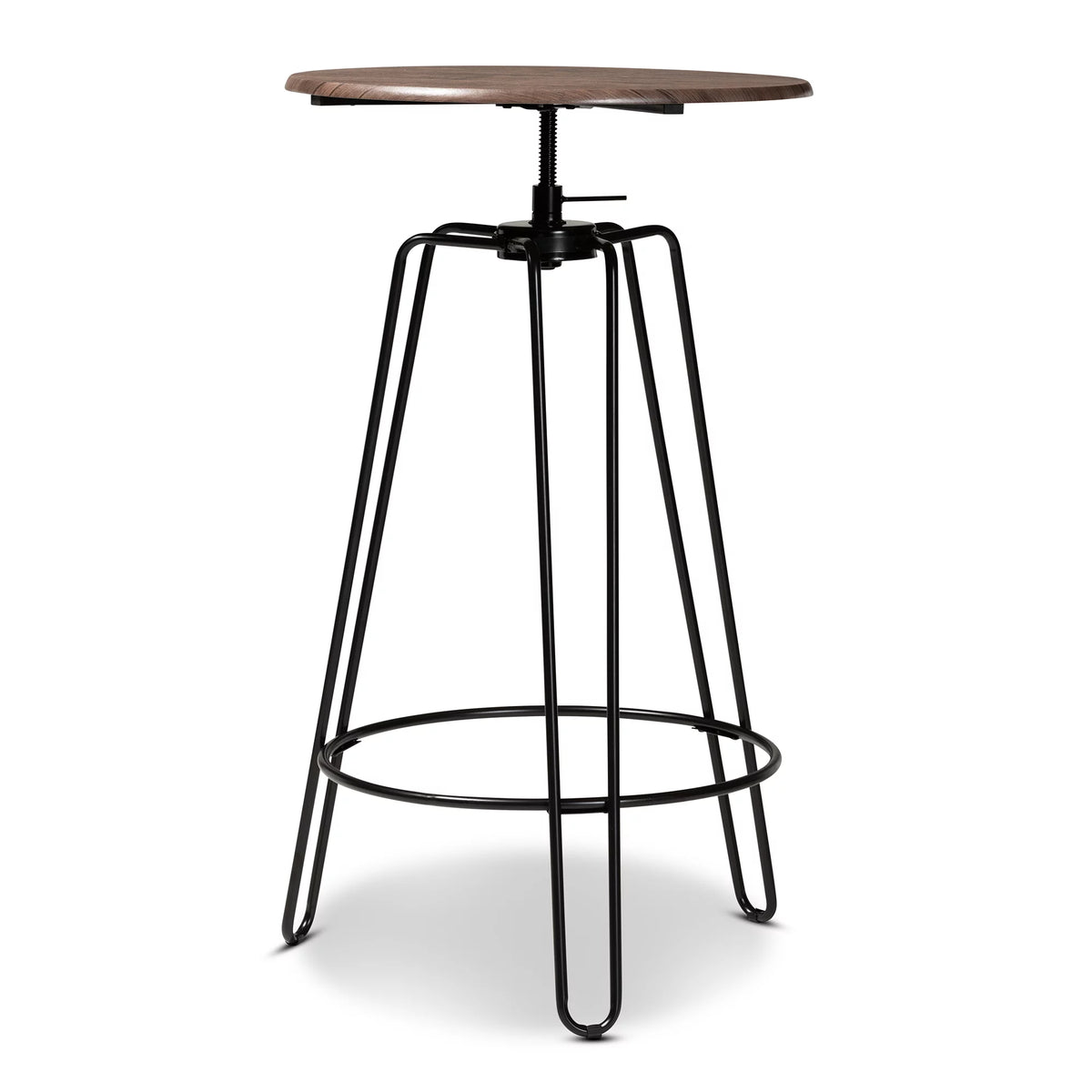 Walnut Finished Wood and Black Metal 3-Piece Adjustable Bar Set A95766