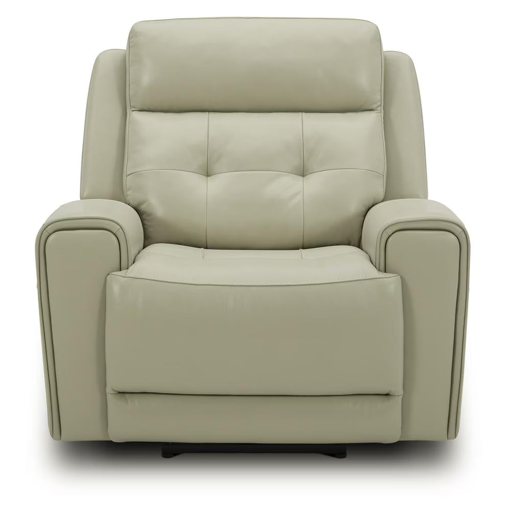 Off White Leather Power Recliner L707851