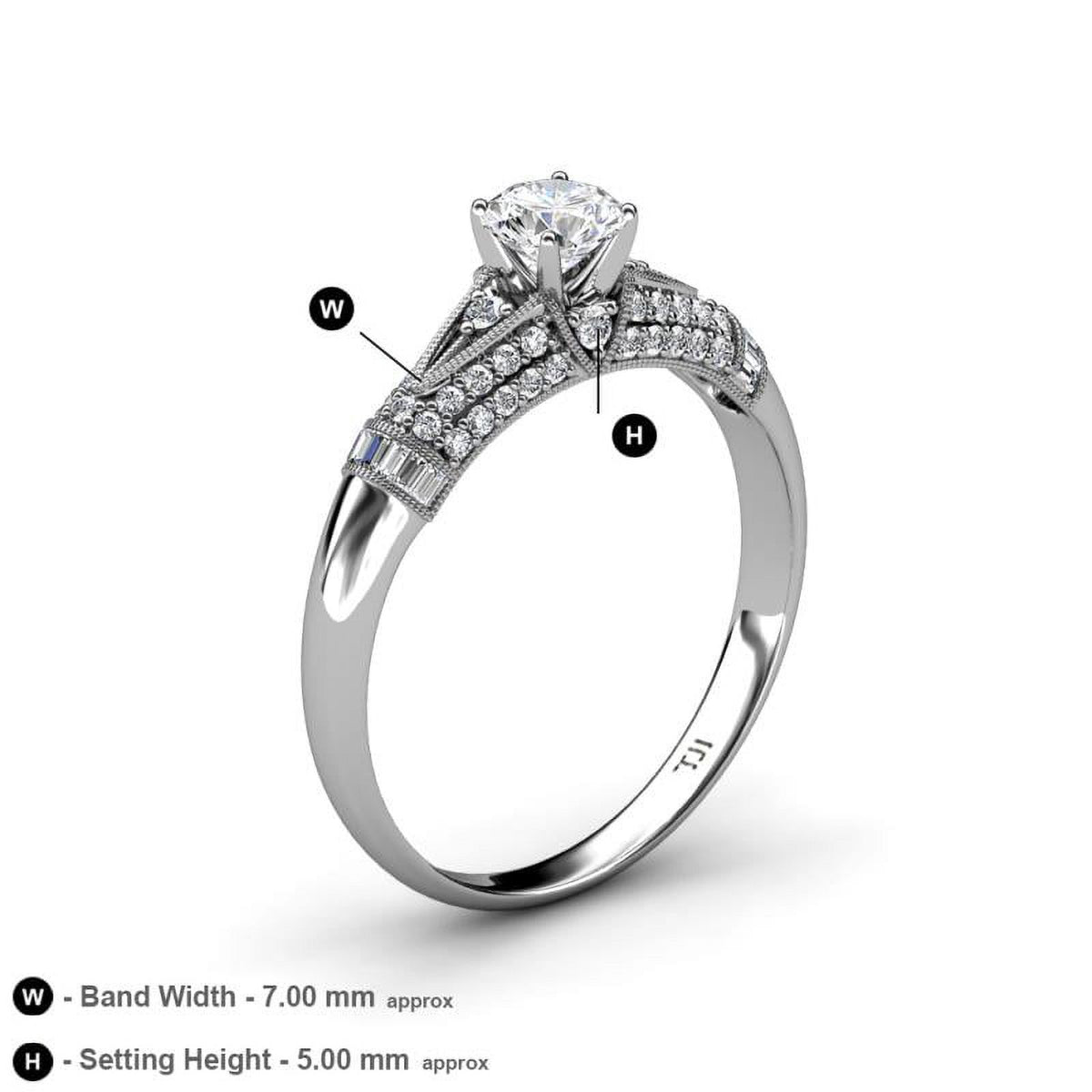 14K White Gold Moissanite Engagement Ring Z235