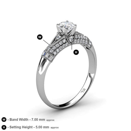 14K White Gold Moissanite Engagement Ring Z235