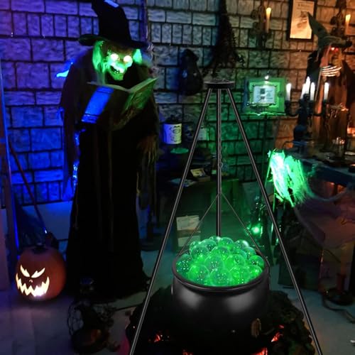 Halloween Plastic Cauldron with Lights E11249