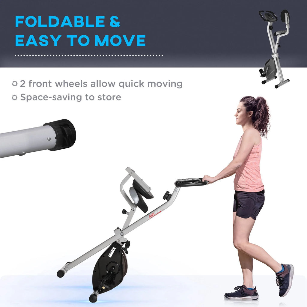 Folding Upright Stationary Indoor Bike with 8 Levels of Magnetic Resistance Z6743
