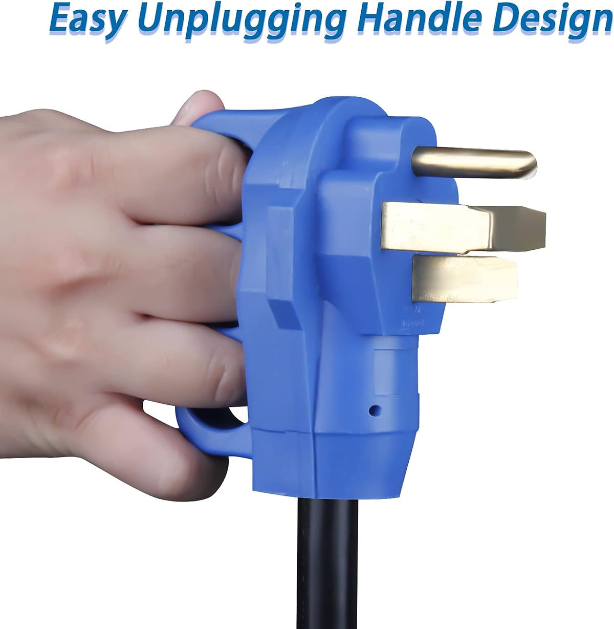50 Amp 50 Feet RV Power Extension Cord, Heavy Duty STW Wire, Blue Q994