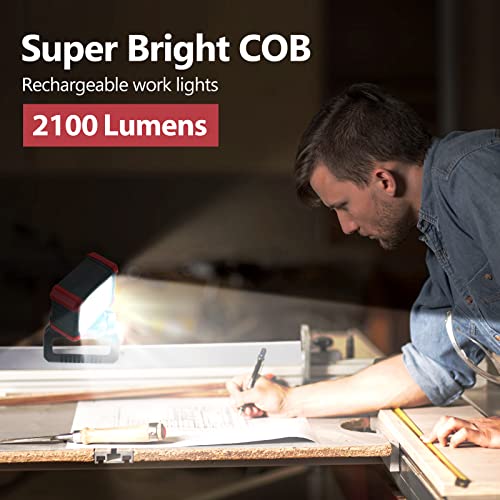 Rechargeable 2100LM COB Magnetic Work Light with Clamp U183