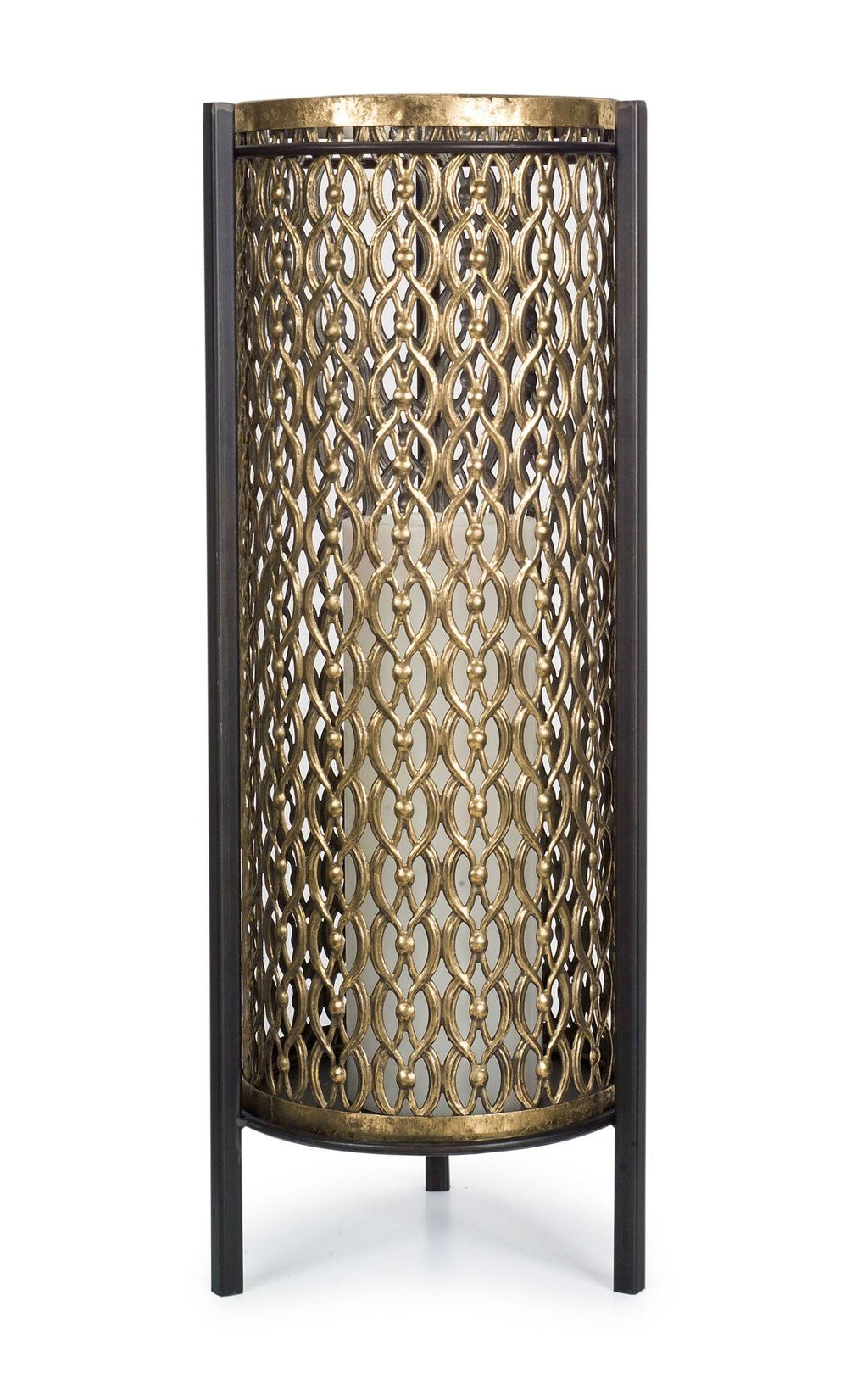 Metal and Glass Candle Holder P7173