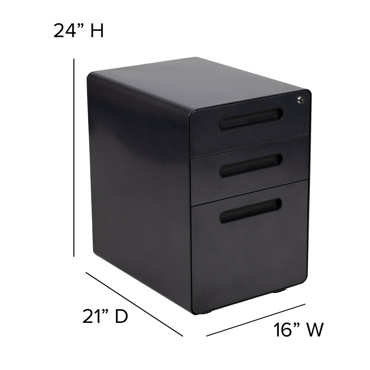 White 3 Drawer Filing Cabinet T6737