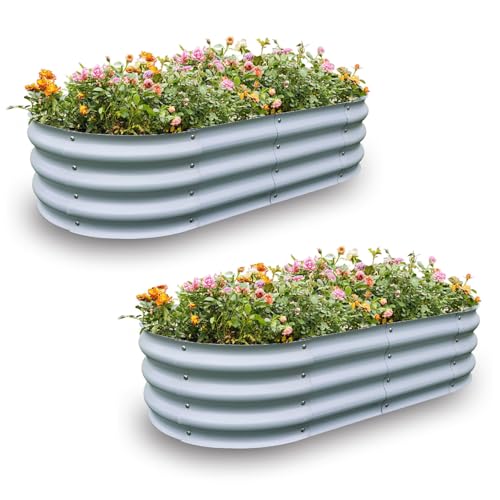 Galvanized Raised Garden Bed Dark Grey Z5423