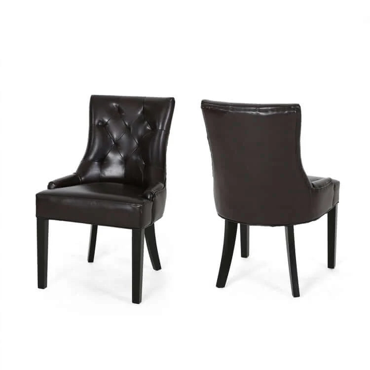 Tufted Leather Dining Room Chairs Y381309