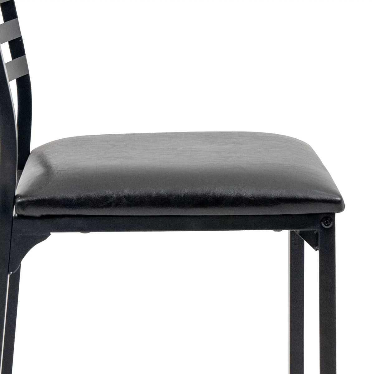 5 Piece Black Dining Table Set with 4 Upholstered Chairs Z930631
