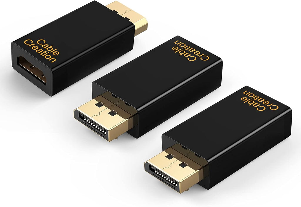 DP to HDMI Adapter 3-Pack Gold Plated Black H69675