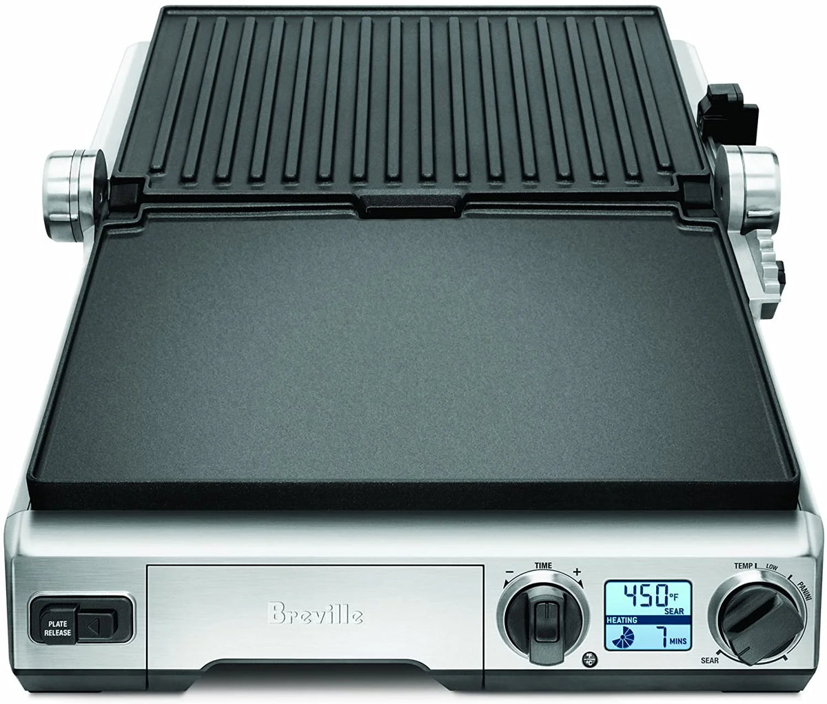 Brushed Stainless Steel Electric Countertop Grill T8491