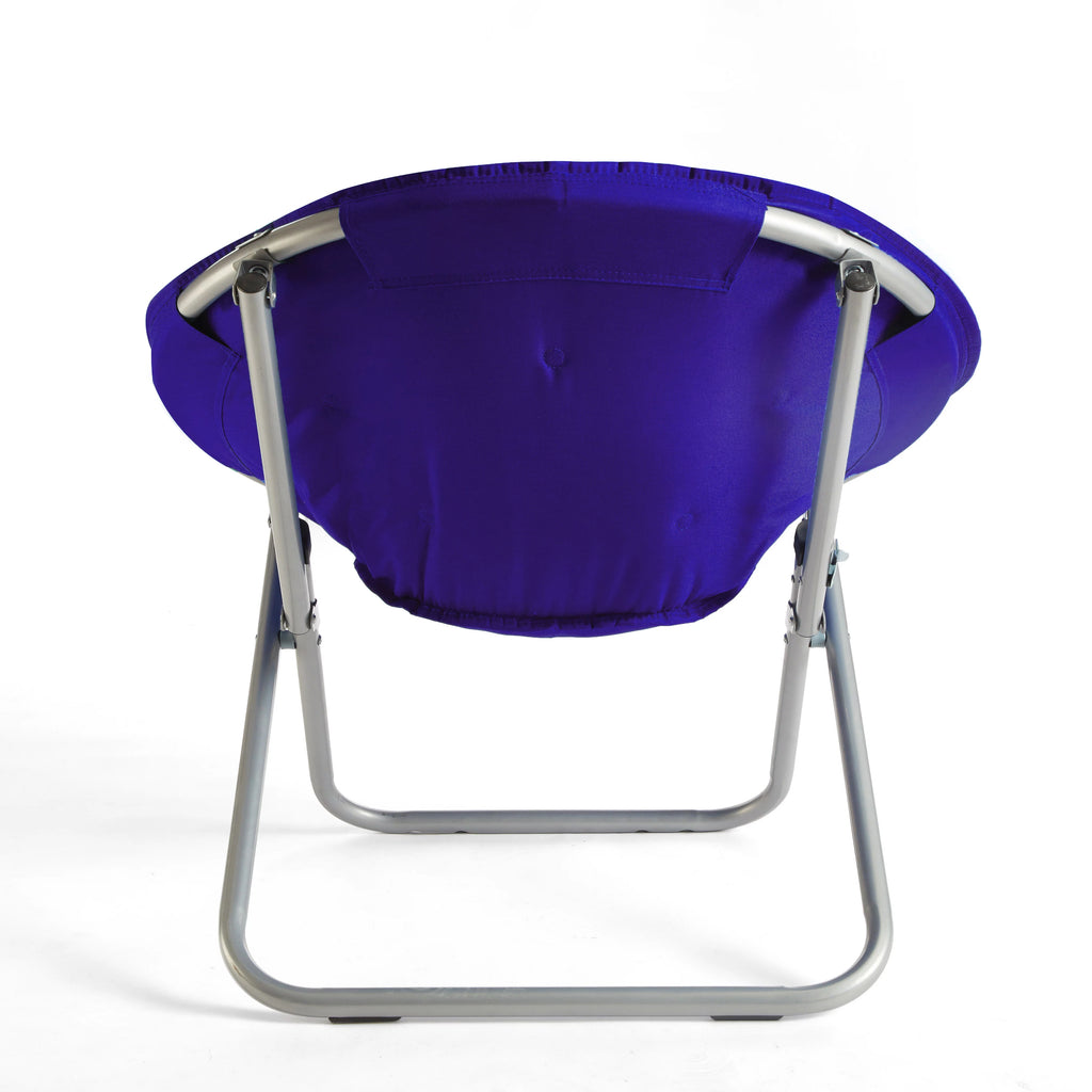 Navy Faux Fur Saucer Chair V500342