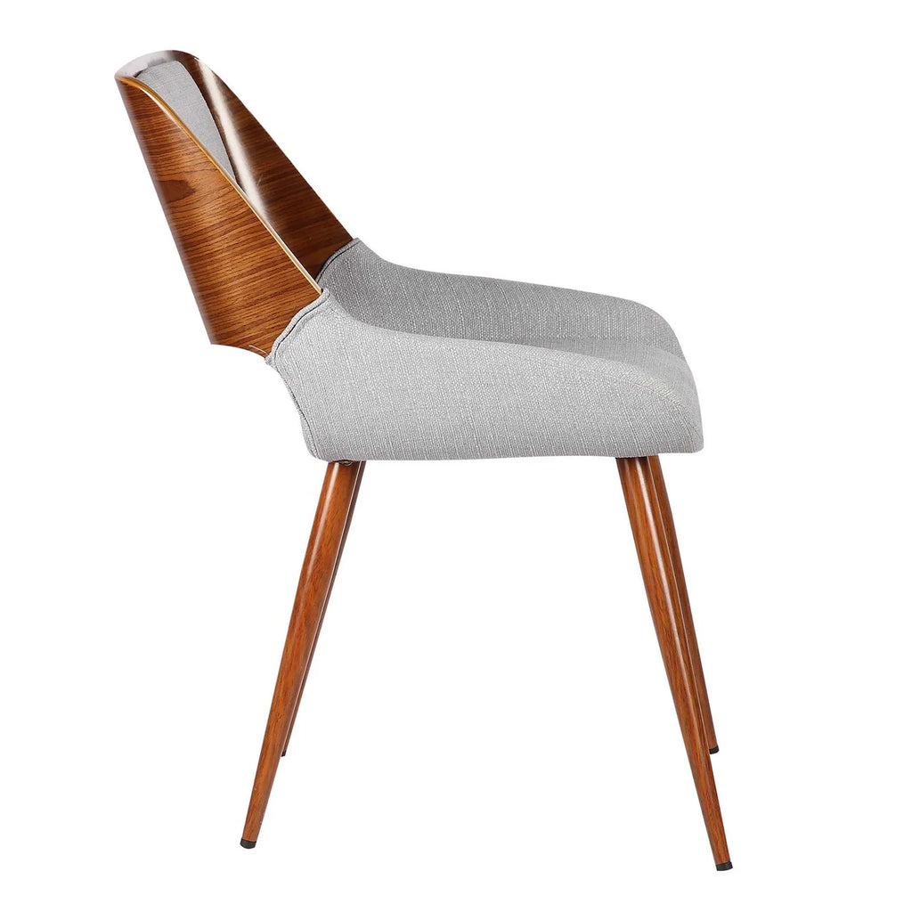 Gray Fabric Dining Chair with Walnut Wood Y921