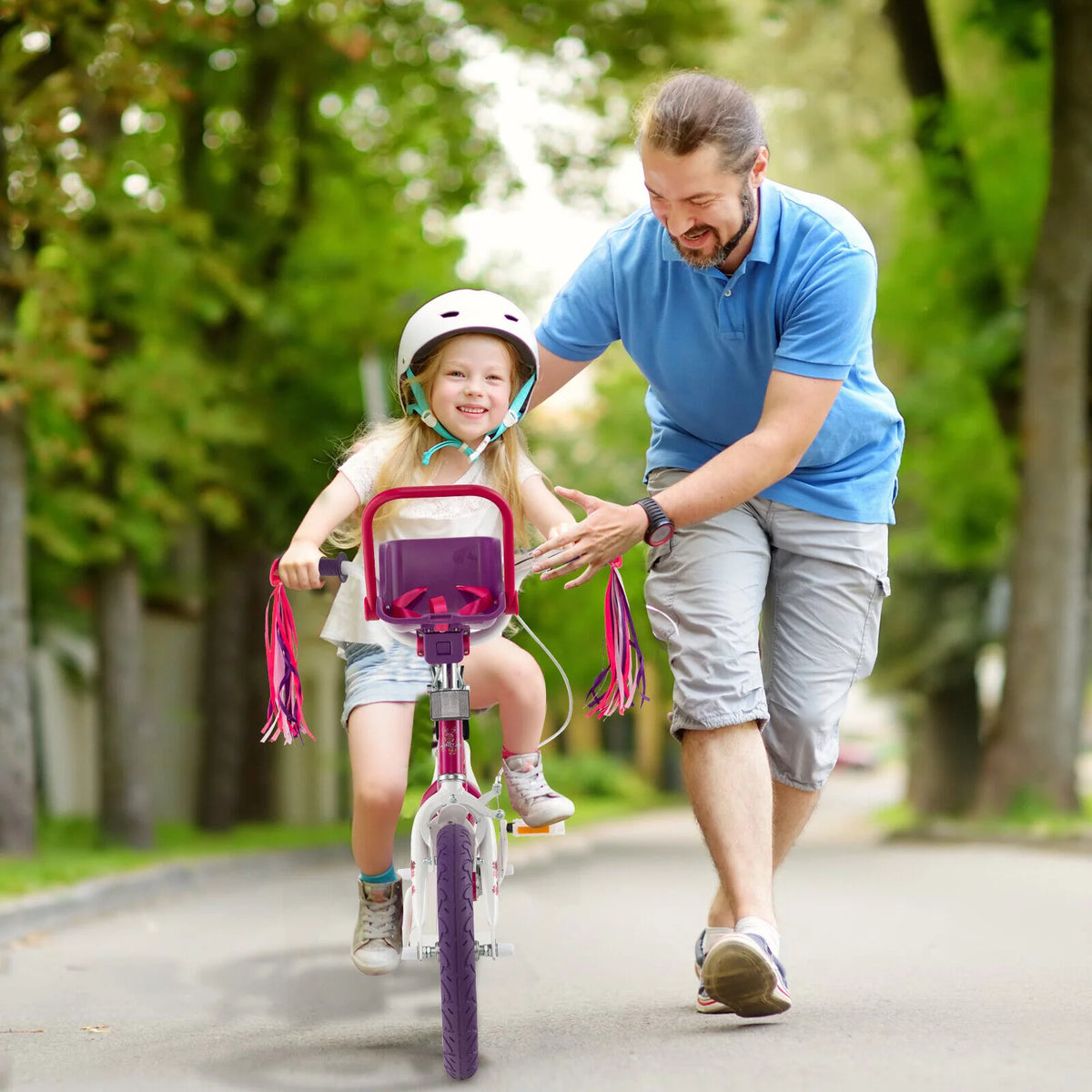 Pink & Purple 16 Kids Bike with Training Wheels R94142