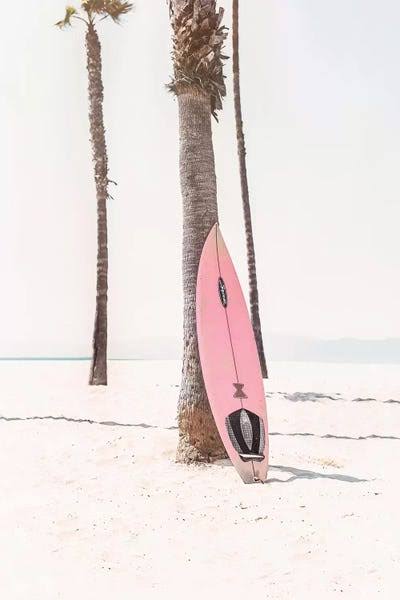 Pink Surf Board Photograph Print, Black Framed Paper, 32x22 H x 24x22 W x 1x22 D, Matte K75872