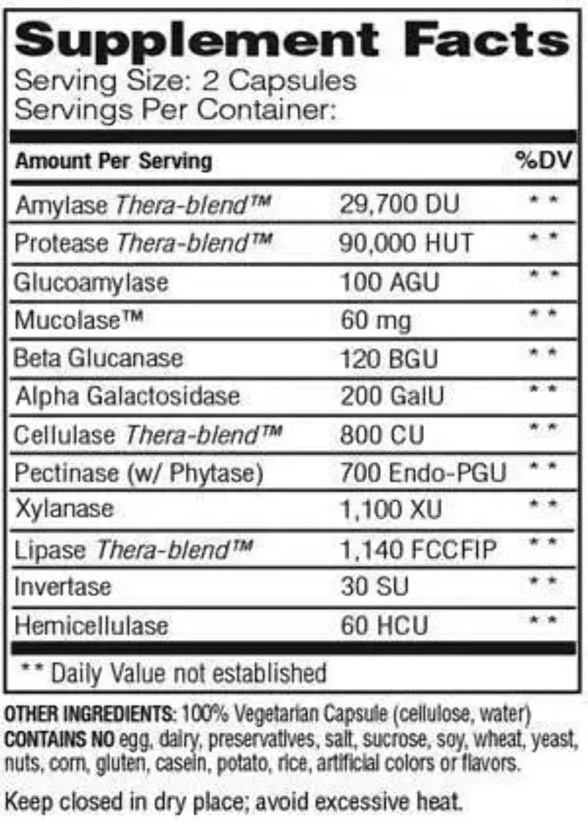 Non-Drowsy Enzyme Support 96 Capsules G75653