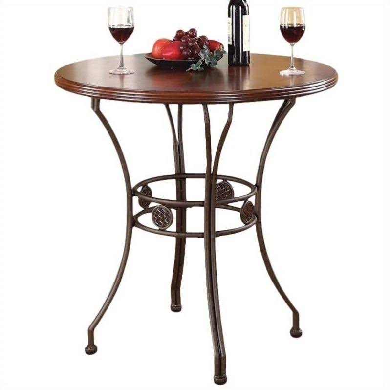 Bar Height Table in Walnut and Dark Bronze L435775
