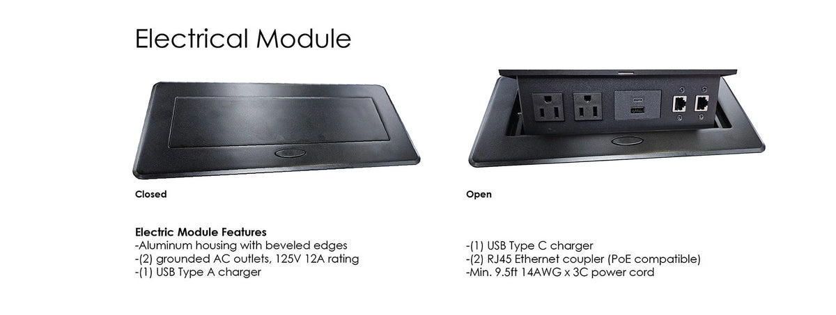 Oval Shaped Conference Room Table with Power Modules H9530