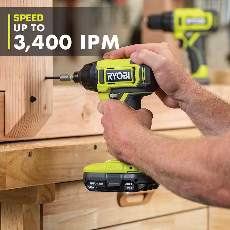 18V Cordless 1/4 in. Impact Drill/Driver Kit with 2 Batteries and Charger G719062