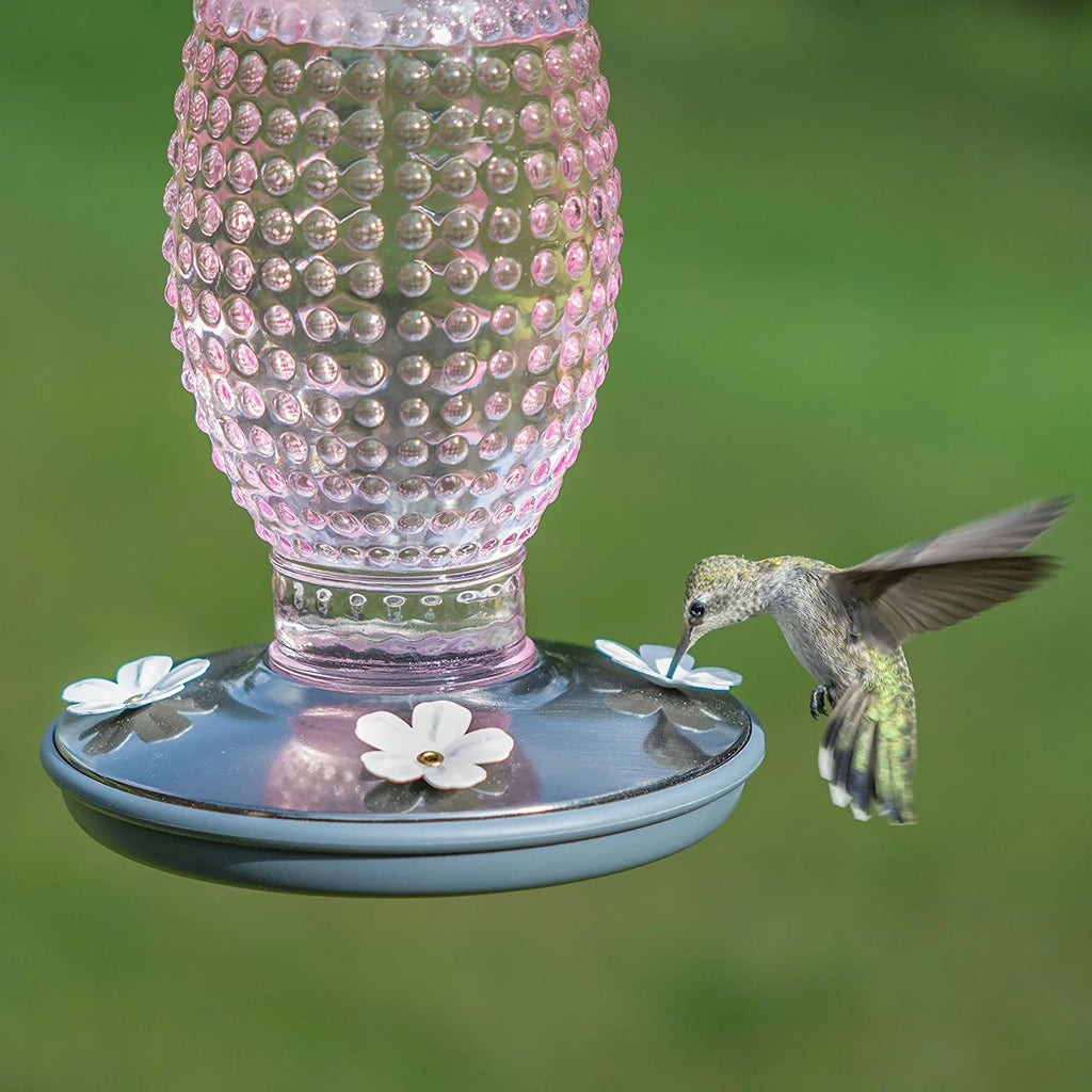 Vintage Glass Hummingbird Feeder M5003
