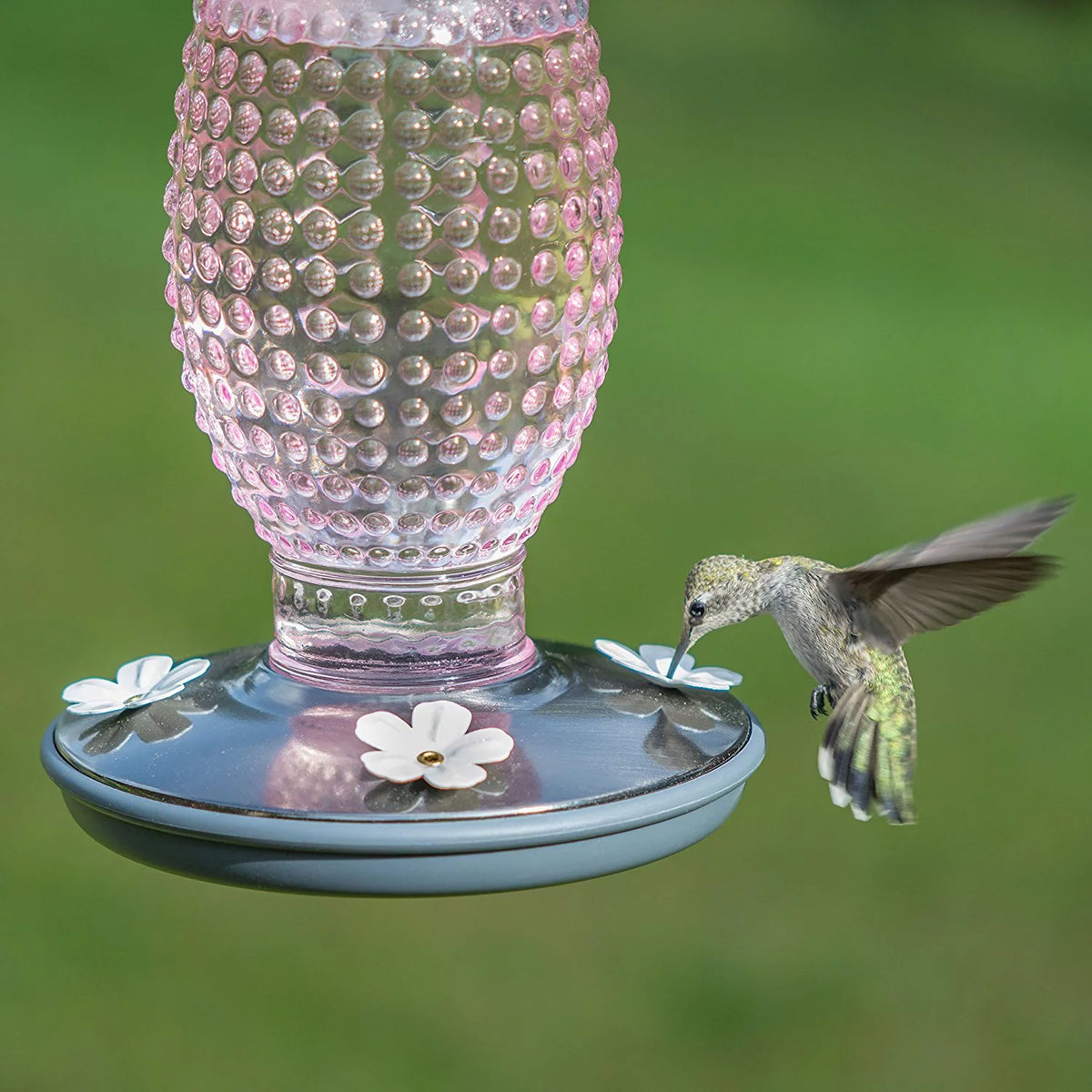 Vintage Glass Hummingbird Feeder M5003