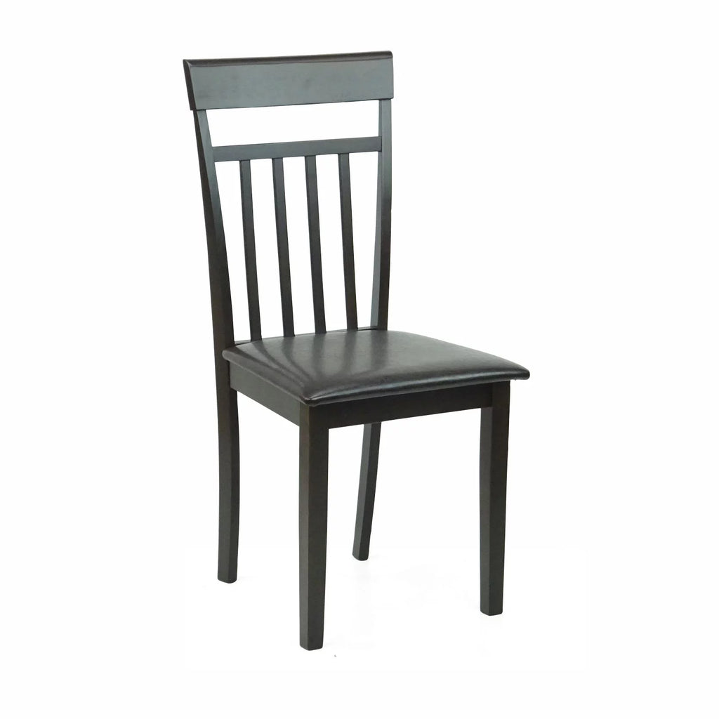 Set of 5 pc Solid Wooden Table and Chairs Espresso Black Finish R164