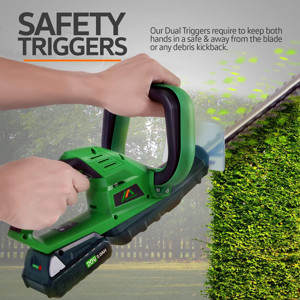17-Inch Cordless Electric Hedge Trimmer Pack of 2 H307094