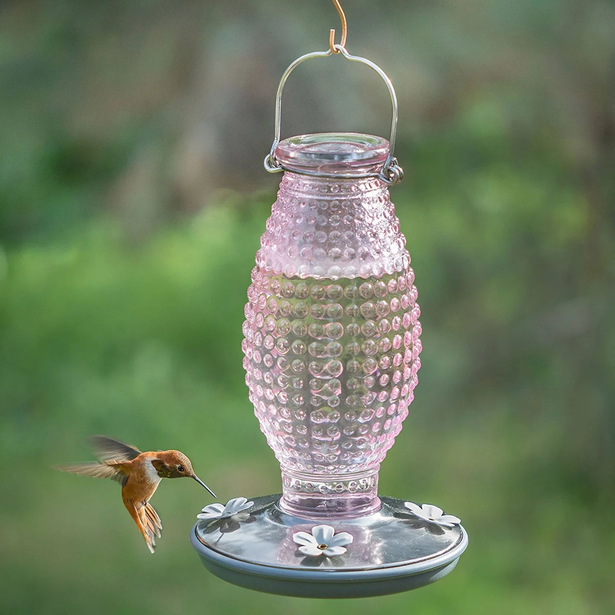 Vintage Glass Hummingbird Feeder M5003
