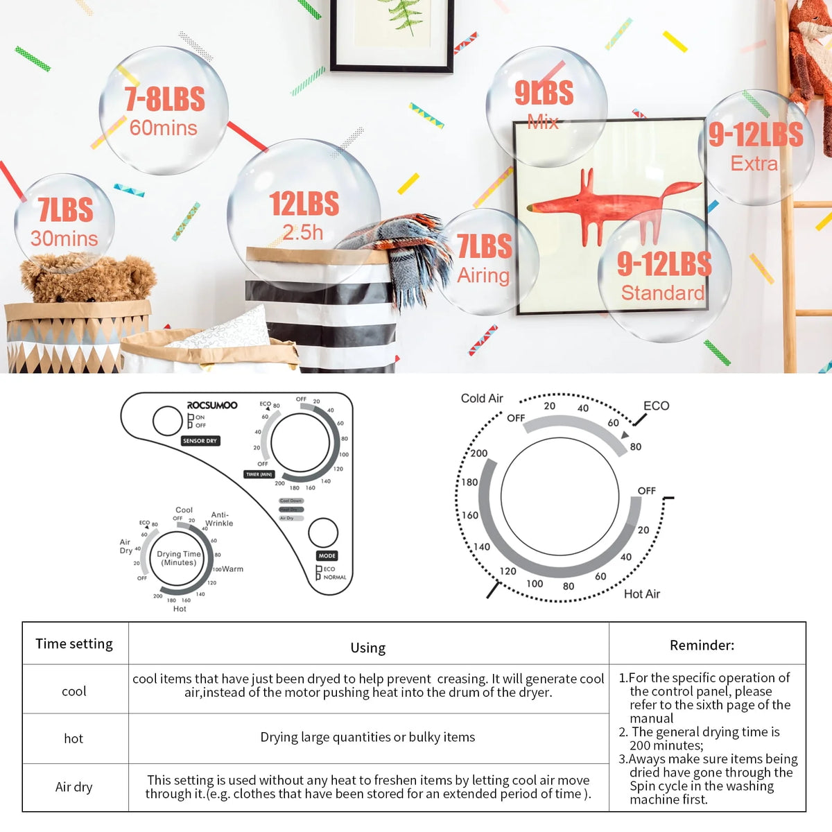 Stainless Steel Compact Electric Clothes Dryer I446