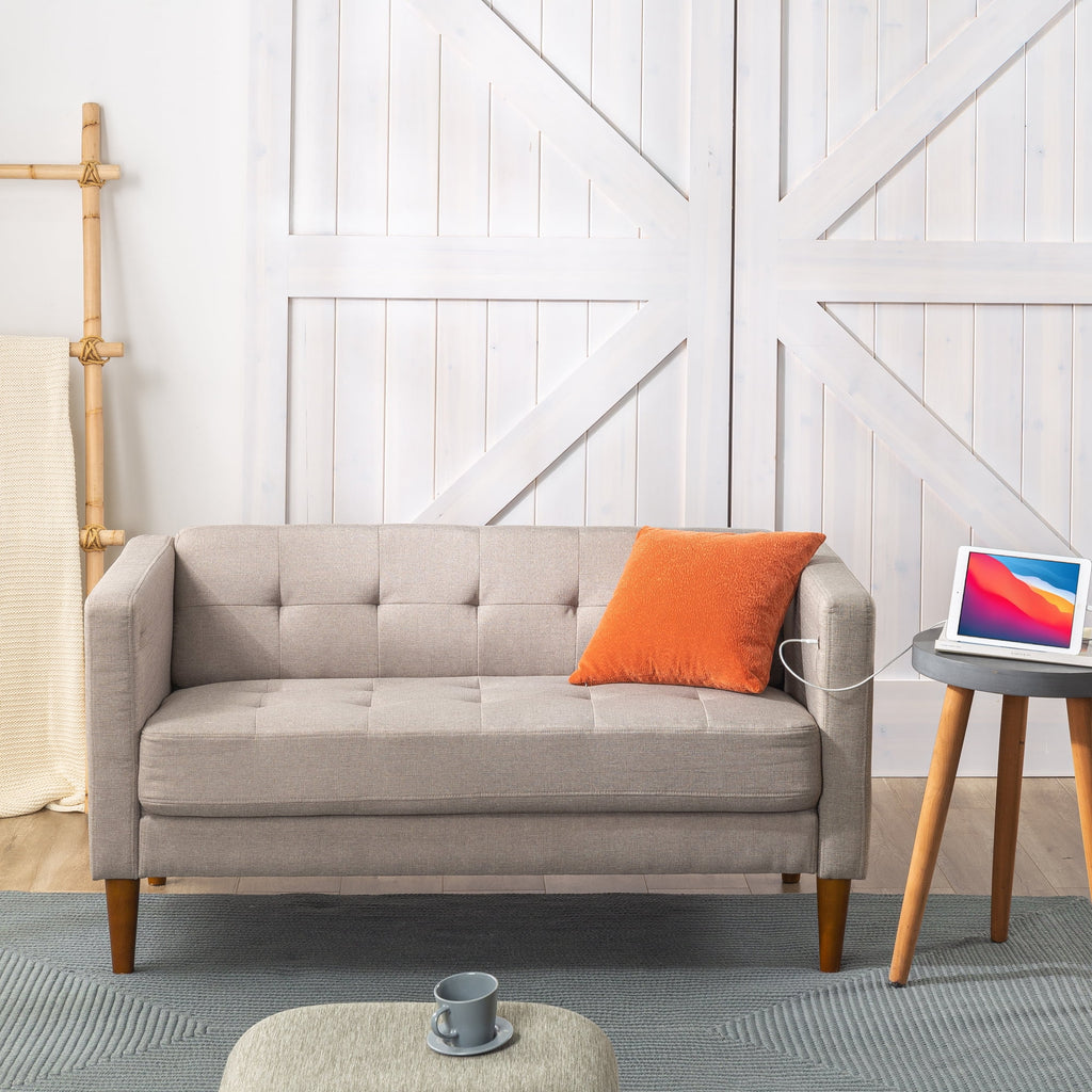 Oatmeal 2 Seat Loveseat with USB Ports R47127