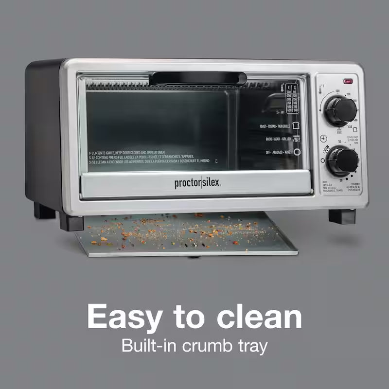 1100-Watt 4-Slice Black Toaster Oven Broiler E313