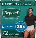 Large Grey Disposable Adult Incontinence Underwear 72 Count L919155