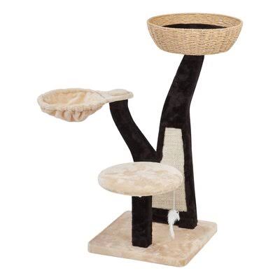 38x22 Plush and Wicker Cat Tree V240476