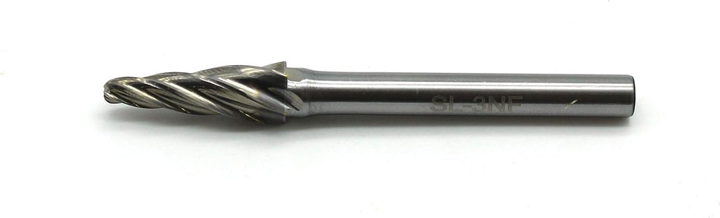 5 pc Set Aluminum Carbide Rotary Burr File, 1/2 Inch and 3/8 Inch Head, 1/4 Inch Diameter 2 Inch Long Shank Z401