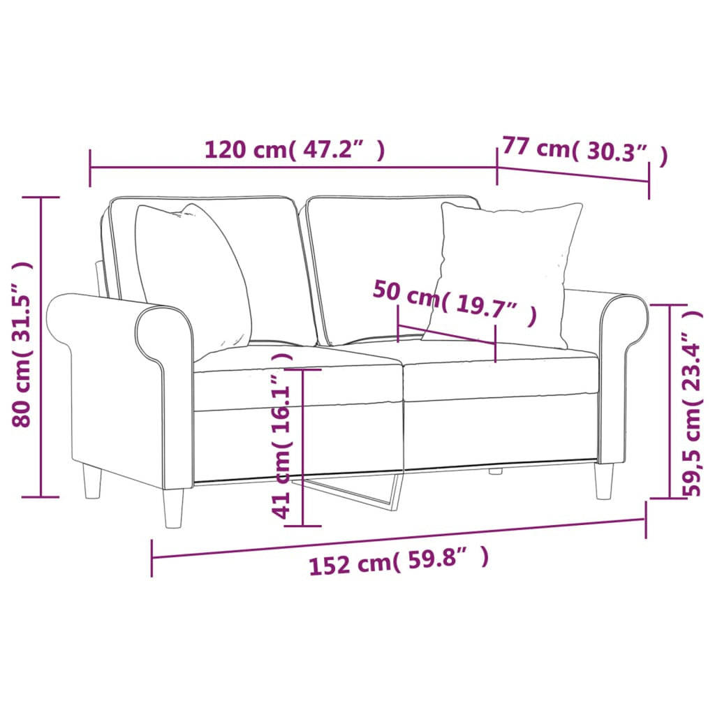 Gray 47.2" Fabric 2-Seater Sofa C212102