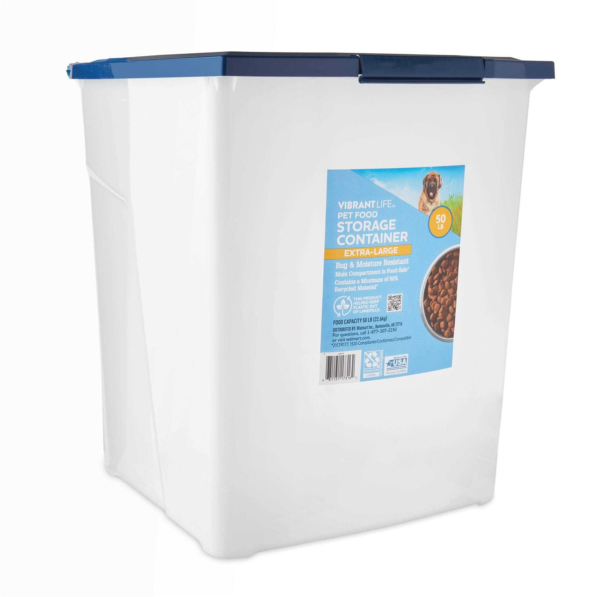 Plastic Pet Food Storage Container with Locking Lid I928