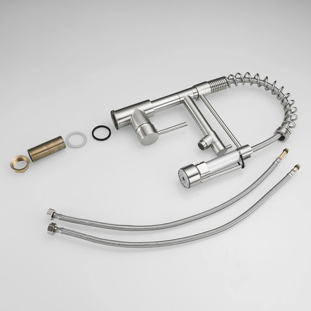 Nickel Pull Down Kitchen Faucet with Spring Spout G139